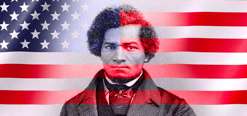 frederick douglass with american flag