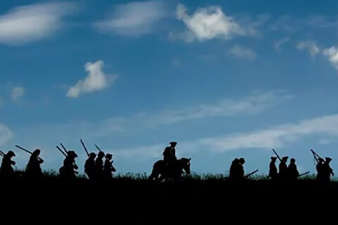Silhouette of soldiers