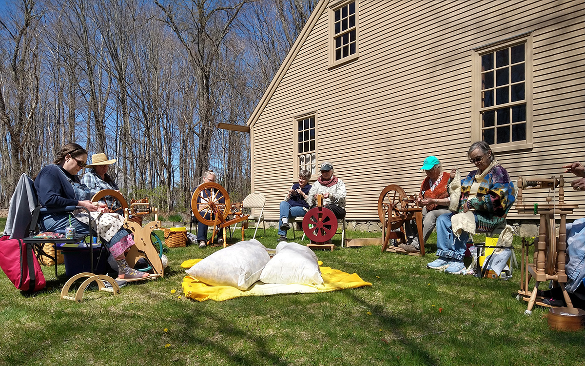 The Granite Web Makers spinning wool