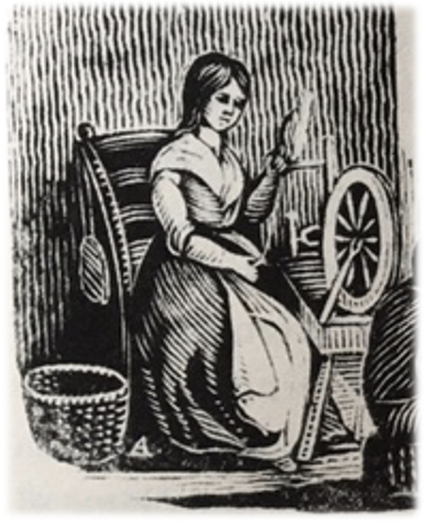 illustration of a treadle wheel