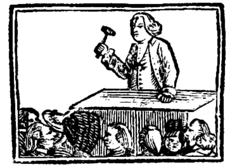 Legislator holding a gavel