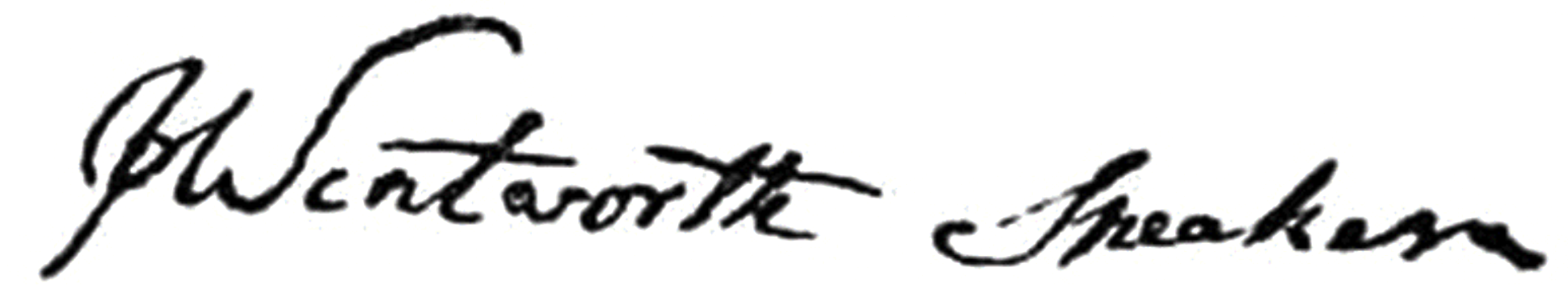 Signature of Colonel John Wentworth, Patriot